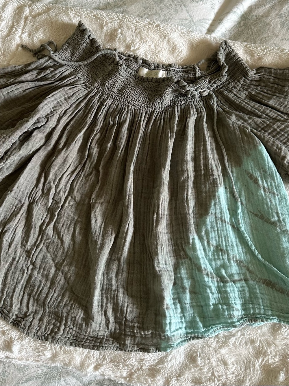 River + Sky Off the shoulder Gauze top NWOT Size L